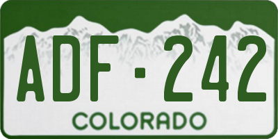 CO license plate ADF242