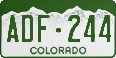 CO license plate ADF244