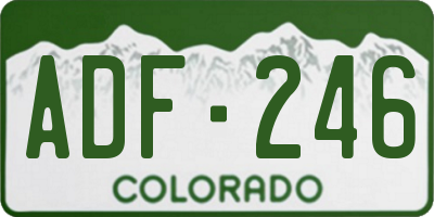 CO license plate ADF246
