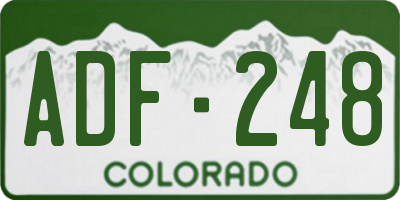 CO license plate ADF248