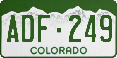 CO license plate ADF249