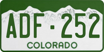 CO license plate ADF252