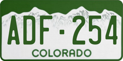 CO license plate ADF254