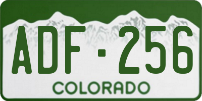 CO license plate ADF256