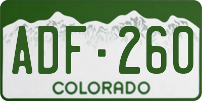 CO license plate ADF260