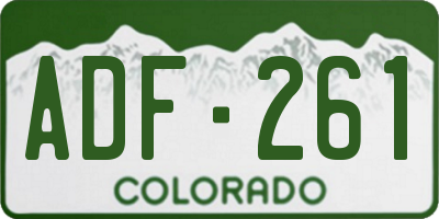 CO license plate ADF261
