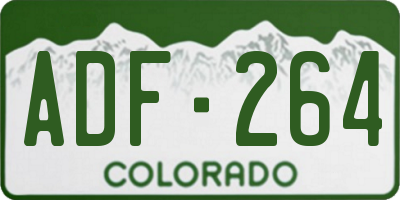 CO license plate ADF264
