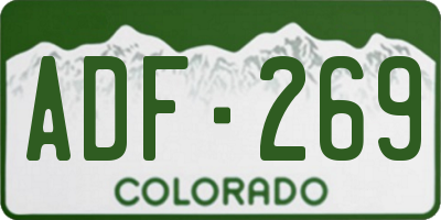 CO license plate ADF269