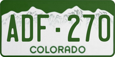 CO license plate ADF270