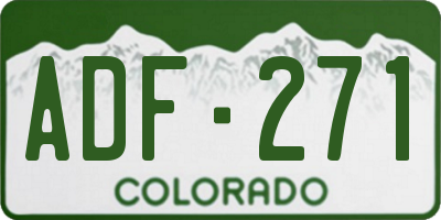 CO license plate ADF271