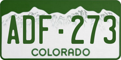 CO license plate ADF273