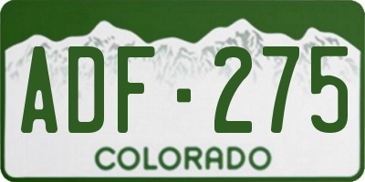 CO license plate ADF275