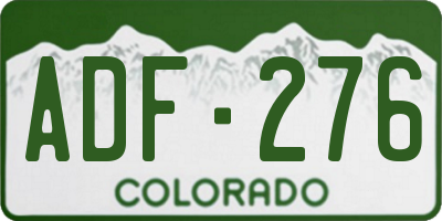 CO license plate ADF276