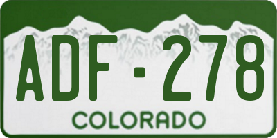 CO license plate ADF278
