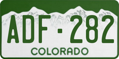 CO license plate ADF282