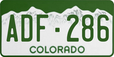 CO license plate ADF286