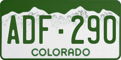 CO license plate ADF290