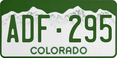 CO license plate ADF295