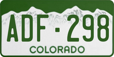 CO license plate ADF298