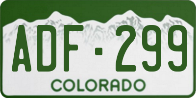 CO license plate ADF299