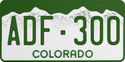 CO license plate ADF300