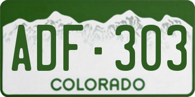CO license plate ADF303