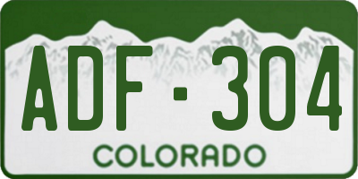 CO license plate ADF304
