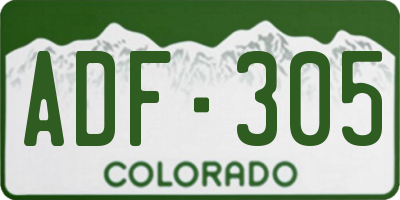 CO license plate ADF305