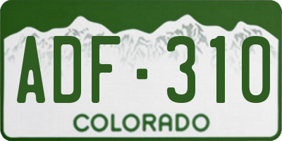 CO license plate ADF310
