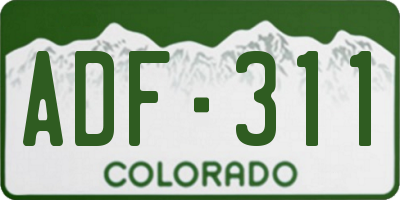 CO license plate ADF311