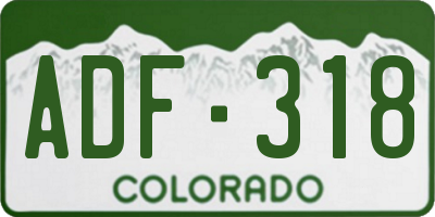 CO license plate ADF318