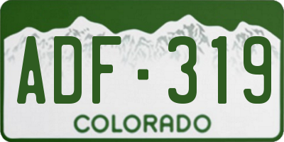 CO license plate ADF319
