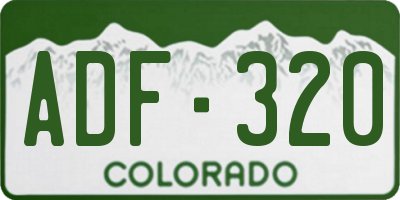 CO license plate ADF320