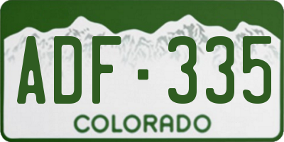 CO license plate ADF335