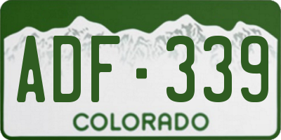 CO license plate ADF339