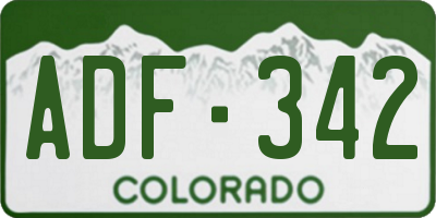 CO license plate ADF342