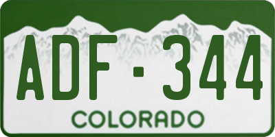 CO license plate ADF344