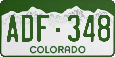 CO license plate ADF348