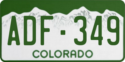 CO license plate ADF349