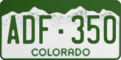 CO license plate ADF350