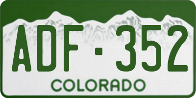 CO license plate ADF352