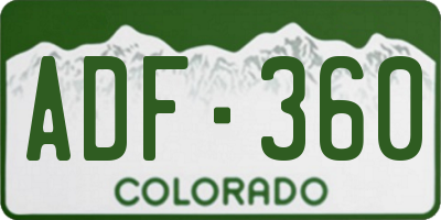 CO license plate ADF360