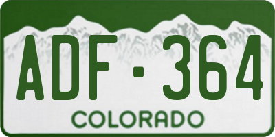 CO license plate ADF364