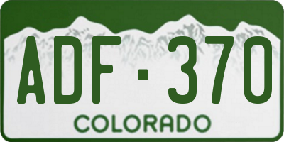 CO license plate ADF370