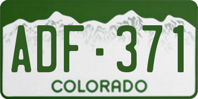 CO license plate ADF371
