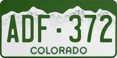 CO license plate ADF372