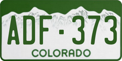 CO license plate ADF373