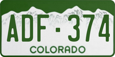 CO license plate ADF374