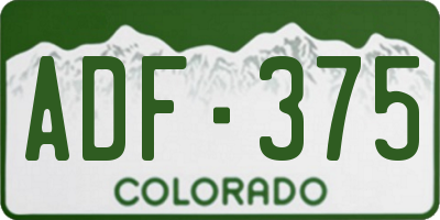 CO license plate ADF375