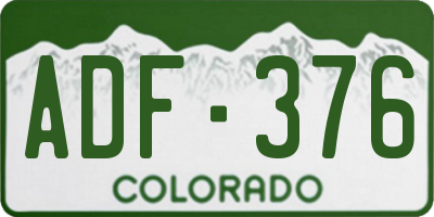 CO license plate ADF376
